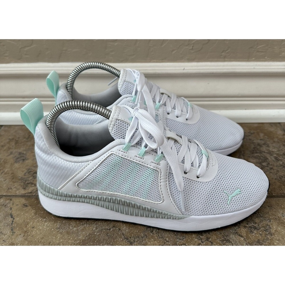 Puma Tennis Shoes Ladies White/Mint/Gray Soft Foam Size 6.5